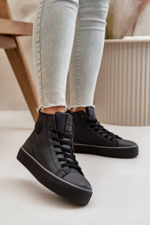 Féminin réchauffer chaussures décontractées en cuir écologique Big Star OO274790 couleur noire Féminin réchauffer chaussures décontractées en cuir écologique Big Star OO274790 couleur noire