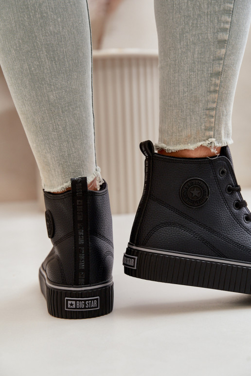 Féminin réchauffer chaussures décontractées en cuir écologique Big Star OO274790 couleur noire Féminin réchauffer chaussures décontractées en cuir écologique Big Star OO274790 couleur noire