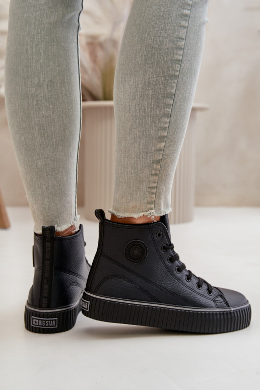 Féminin réchauffer chaussures décontractées en cuir écologique Big Star OO274790 couleur noire Féminin réchauffer chaussures décontractées en cuir écologique Big Star OO274790 couleur noire