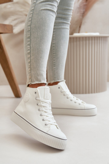Féminin réchauffer chaussures décontractées en cuir écologique Big Star OO274788 couleur blanche 2