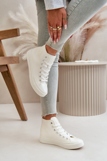 Chaussures de loisirs réchauffer en cuir écologique couleur blanche Big Star OO274932
