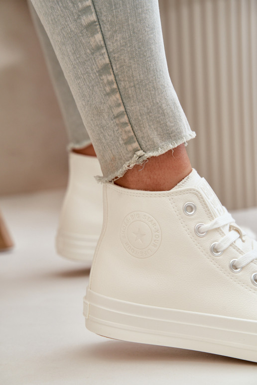 Chaussures de loisirs réchauffer en cuir écologique couleur blanche Big Star OO274932 Chaussures de loisirs réchauffer en cuir écologique couleur blanche Big Star OO274932