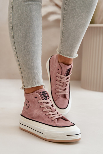 opInarmen Vrijetijdsschoenen met platform Eko Leer Big Star OO274068 roze 2