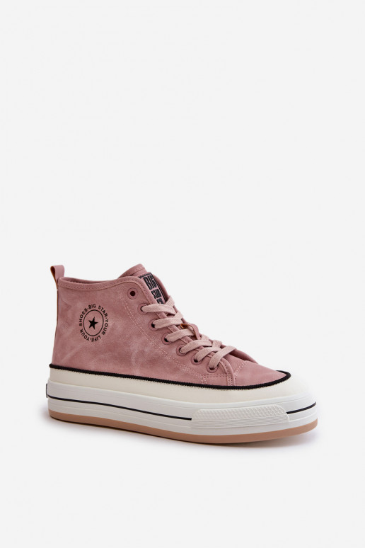 opInarmen Vrijetijdsschoenen met platform Eko Leer Big Star OO274068 roze