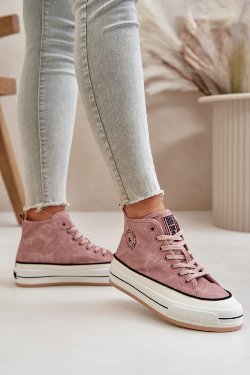 réchauffer Chaussures de loisirs avec une plateforme Eko Peau Big Star OO274068 couleur rose