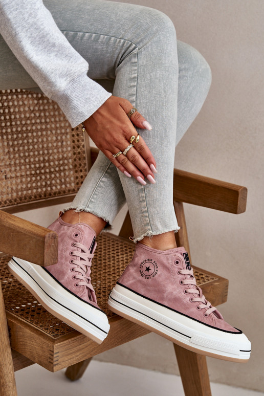 réchauffer Chaussures de loisirs avec une plateforme Eko Peau Big Star OO274068 couleur rose