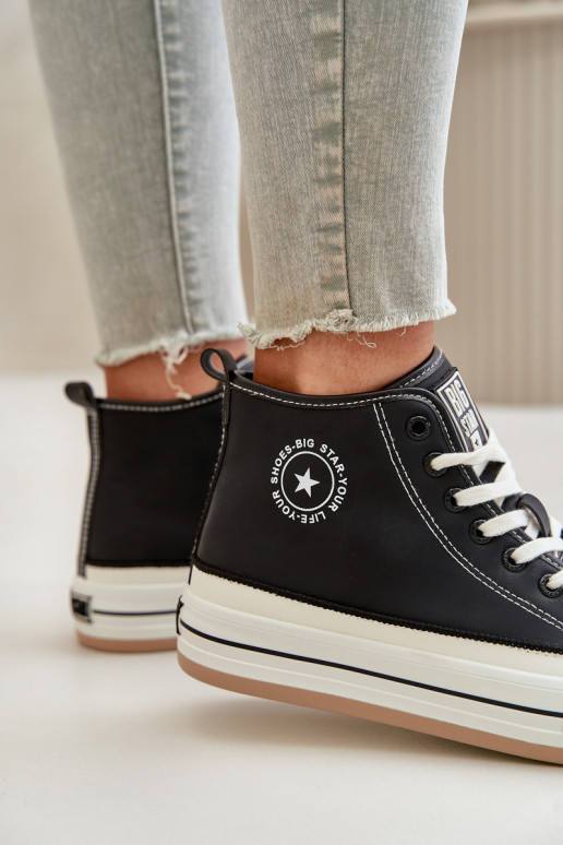 réchauffer Chaussures de loisirs avec une plateforme Eko Peau Big Star OO274062 couleur noire