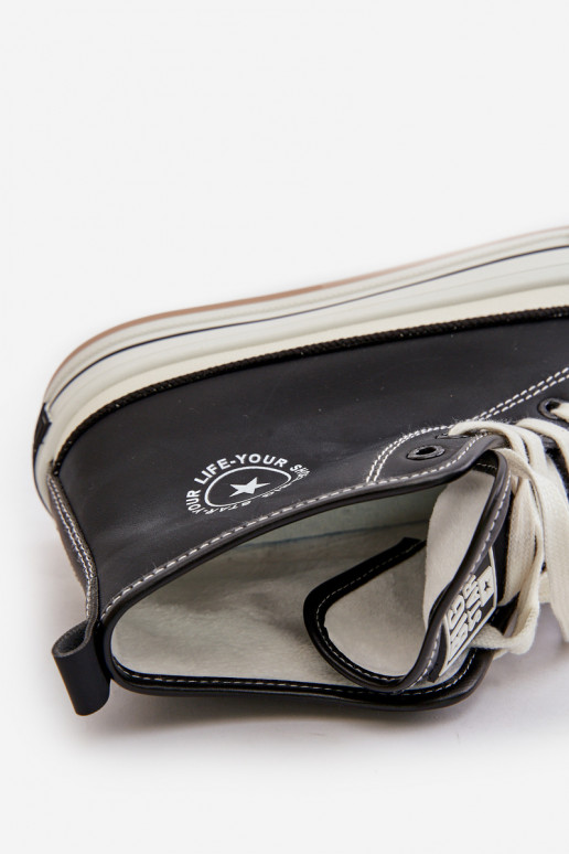 réchauffer Chaussures de loisirs avec une plateforme Eko Peau Big Star OO274062 couleur noire