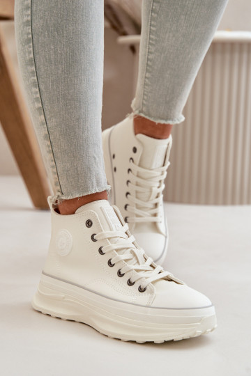 Chaussures de loisirs avec plateforme en simili cuir Big Star OO274064 blanc