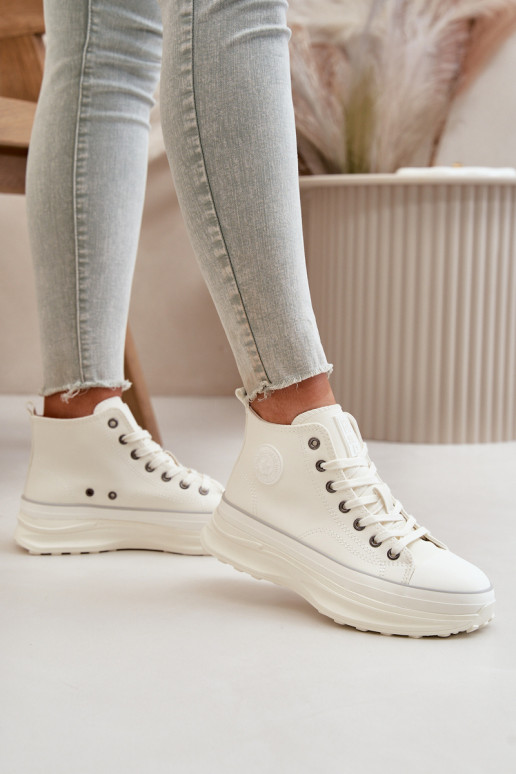 Chaussures de loisirs avec une plateforme Eko Peau Big Star OO274064 couleur blanche