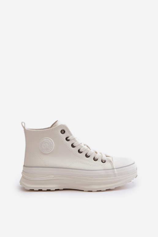 Chaussures de loisirs avec une plateforme Eko Peau Big Star OO274064 couleur blanche