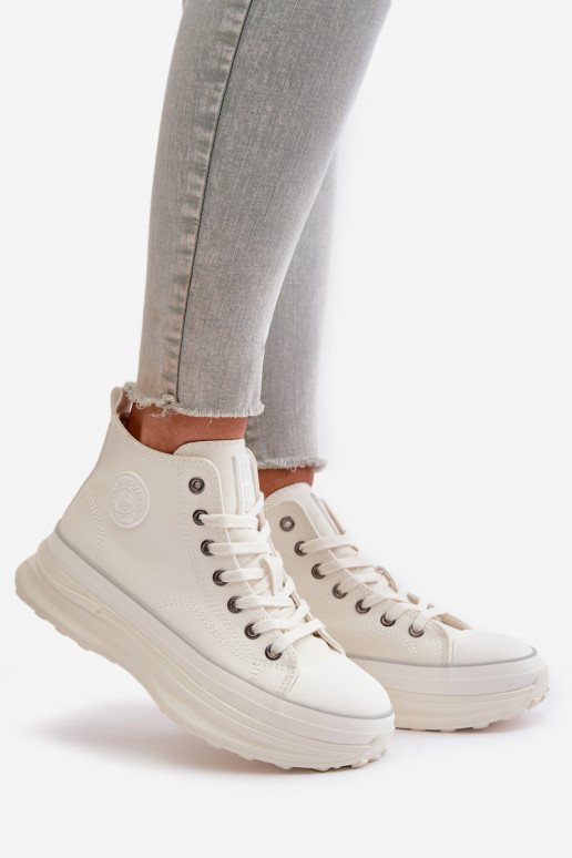 Chaussures de loisirs avec une plateforme Eko Peau Big Star OO274064 couleur blanche