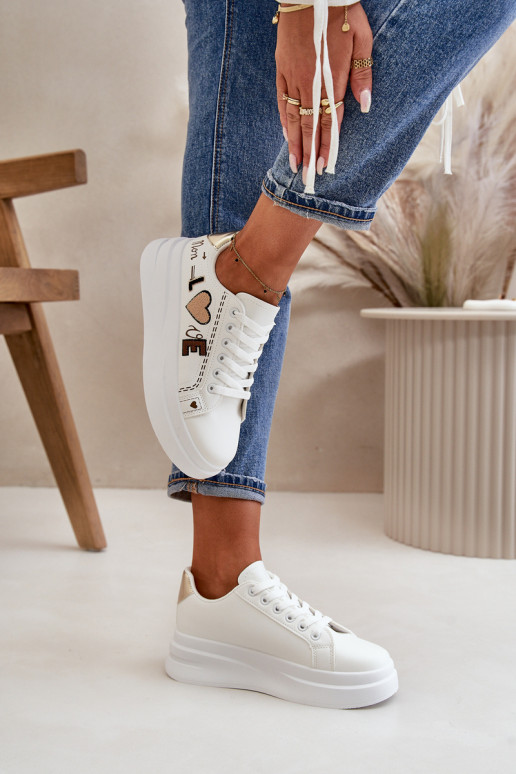 Sneakers model schoenen Dames met platform Met sierlijk Oppisem Initte kleur Orlian