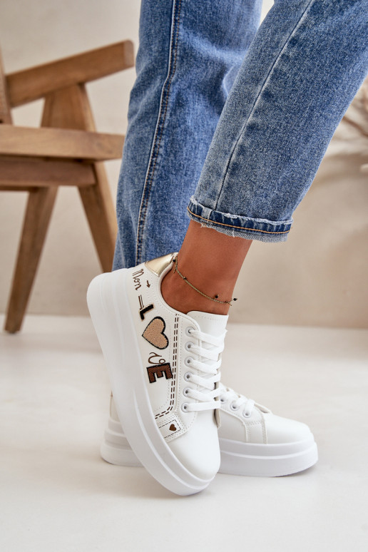 Sneakers model schoenen Dames met platform Met sierlijk Oppisem Initte kleur Orlian