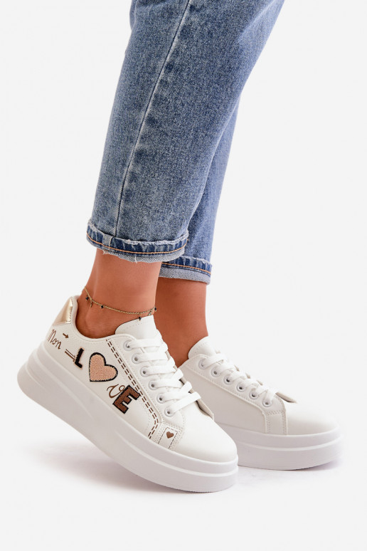 Sneakers model schoenen Dames met platform Met sierlijk Oppisem Initte kleur Orlian