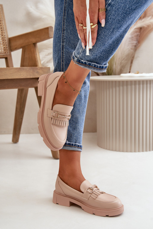 dames mocassins met ornamenten Eko Leer beige Tialorae