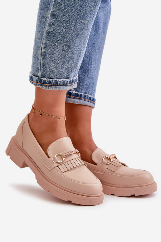 mocassins pour femmes avec des ornements Eko Peau beige Tialorae