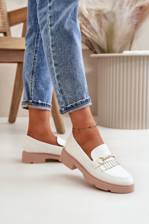 mocassins pour femmes avec des ornements Eko Peau couleur blanche Tialorae