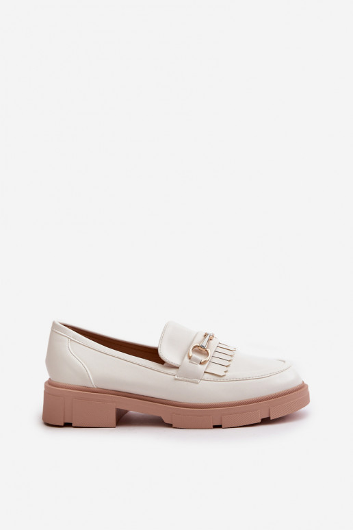 mocassins pour femmes avec des ornements Eko Peau couleur blanche Tialorae
