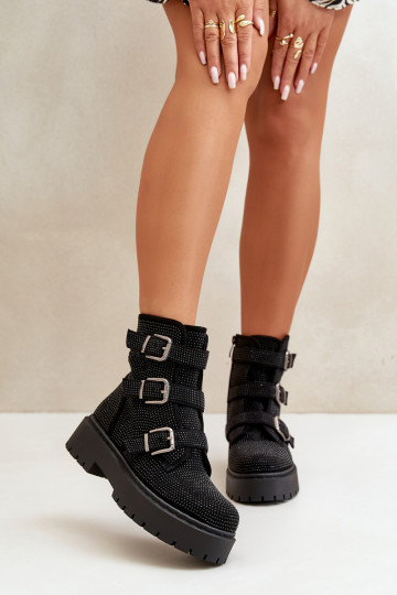 réchauffer Bottes pour femmes Avec décoration couleur noire Ciascia