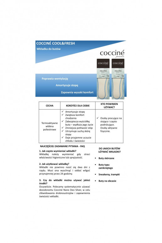 Semelles Coccine Cool Fresh Suche Stopy