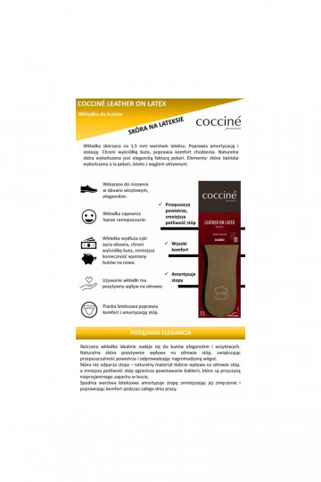Coccine-leer op inlegzolen van latexschuim 2