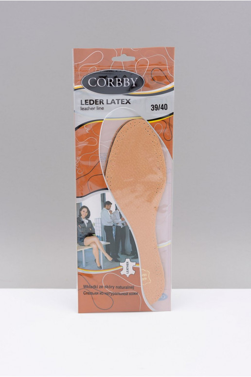 Corbby LEDER LATEX Leren inlegzolen met actieve kool Corbby LEDER LATEX Leren inlegzolen met actieve kool