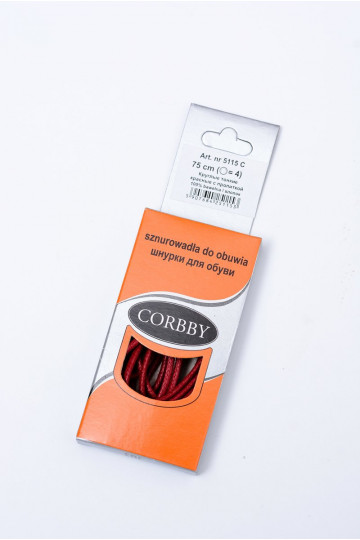 Lacets fins cirés Corbby rouge 2
