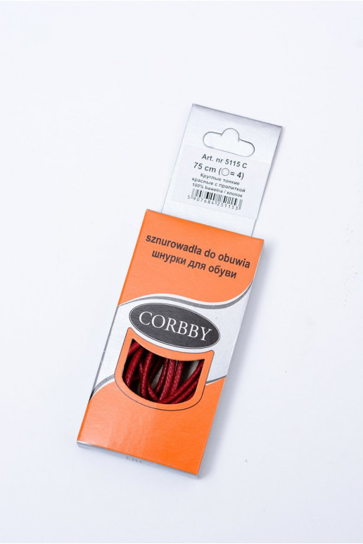 Corbby Red gewachste dünne Schnürsenkel