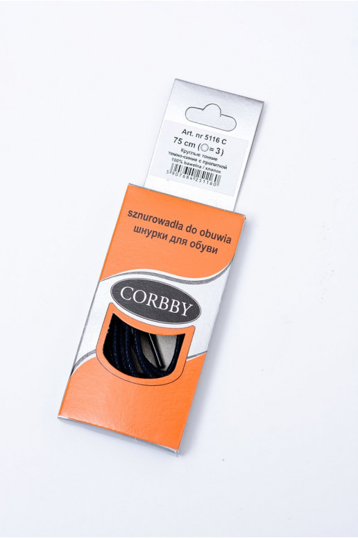 Corbby Navy gewaxte slanke veters Corbby Navy gewaxte slanke veters