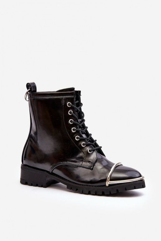 Damenstiefel Lu Boo schwarze Stiefel mit Stahldetails Jacksy Damenstiefel Lu Boo schwarze Stiefel mit Stahldetails Jacksy