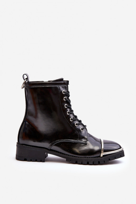 Damenstiefel Lu Boo schwarze Stiefel mit Stahldetails Jacksy Damenstiefel Lu Boo schwarze Stiefel mit Stahldetails Jacksy