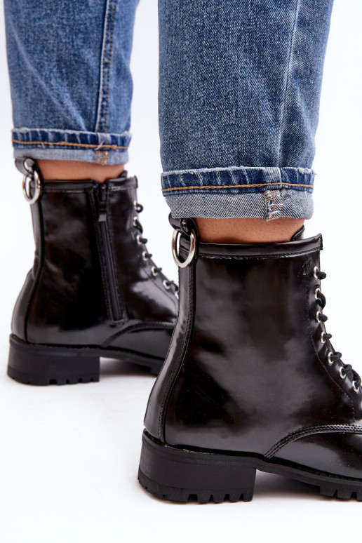 Damenstiefel Lu Boo schwarze Stiefel mit Stahldetails Jacksy Damenstiefel Lu Boo schwarze Stiefel mit Stahldetails Jacksy