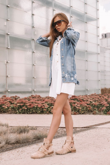 Lu Boo - Bottes en daim beiges Rock Girl 2