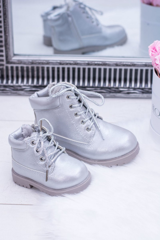 Warme silberne Kinderstiefel Dexter Warme silberne Kinderstiefel Dexter