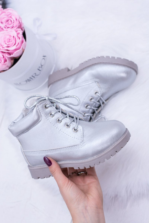 Verwarmde zilveren kinderlaarzen Dexter Verwarmde zilveren kinderlaarzen Dexter