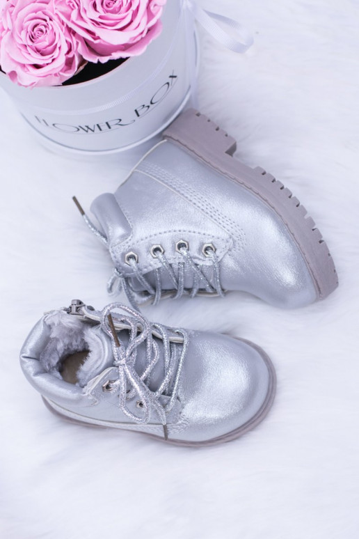 Warme silberne Kinderstiefel Dexter Warme silberne Kinderstiefel Dexter