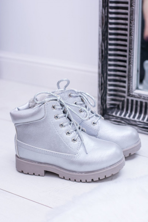 Verwarmde zilveren kinderlaarzen Dexter Verwarmde zilveren kinderlaarzen Dexter