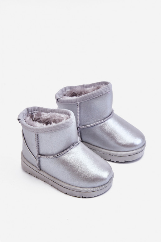 Bottes de neige chaudes pour enfants de couleur argent Scooby