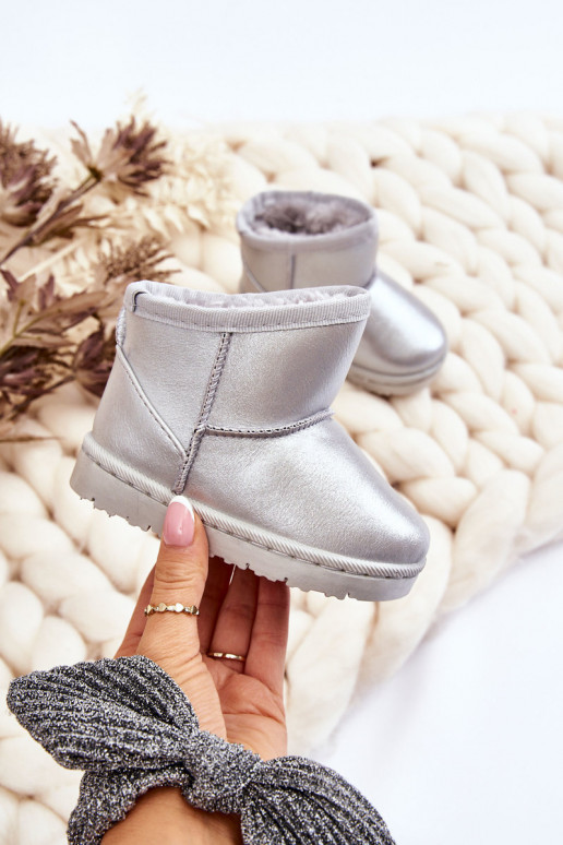 Bottes de neige chaudes pour enfants de couleur argent Scooby