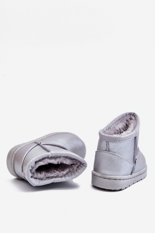 Bottes de neige chaudes pour enfants de couleur argent Scooby
