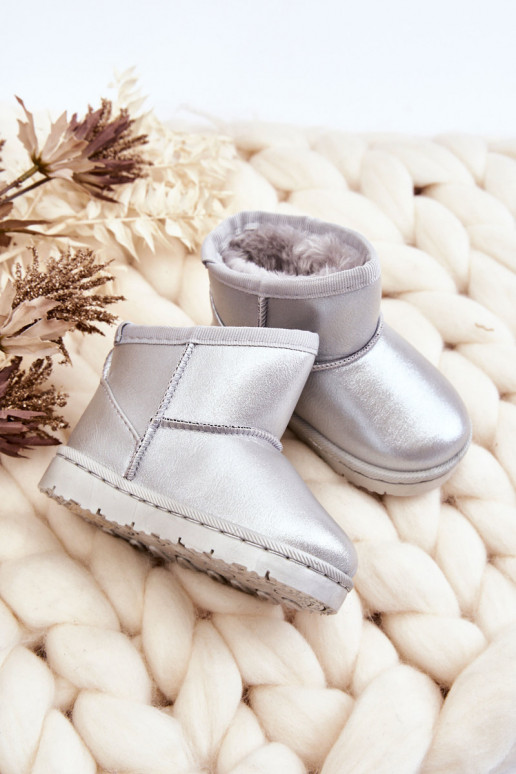 Bottes de neige chaudes pour enfants de couleur argent Scooby