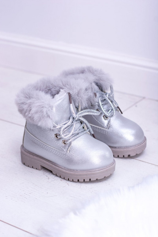 Bottes pour enfants chauffées argentées Fobos Bottes pour enfants chauffées argentées Fobos