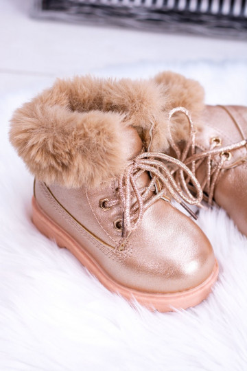 Bottes enfants chauffantes couleur or rose Fobos 2