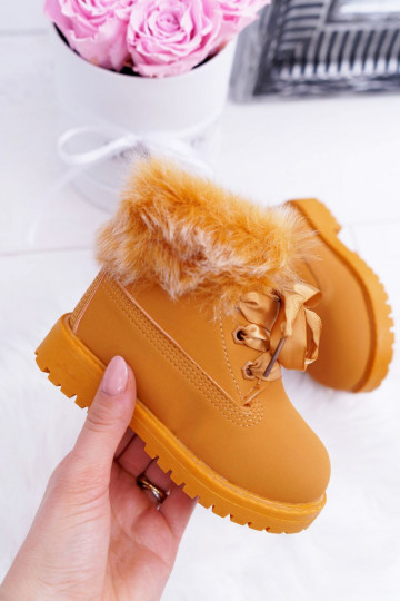 Kinderstiefel braune Stiefel mit Fell Tesoro