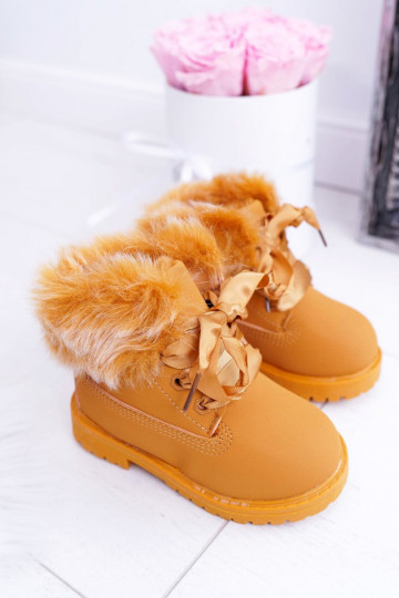 Kinderstiefel braune Stiefel mit Fell Tesoro 2