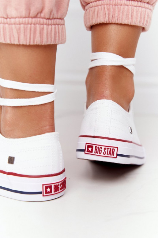 Klassisches Modell flache Schuhe Big Star DD274336 weiße Farbe Klassisches Modell flache Schuhe Big Star DD274336 weiße Farbe