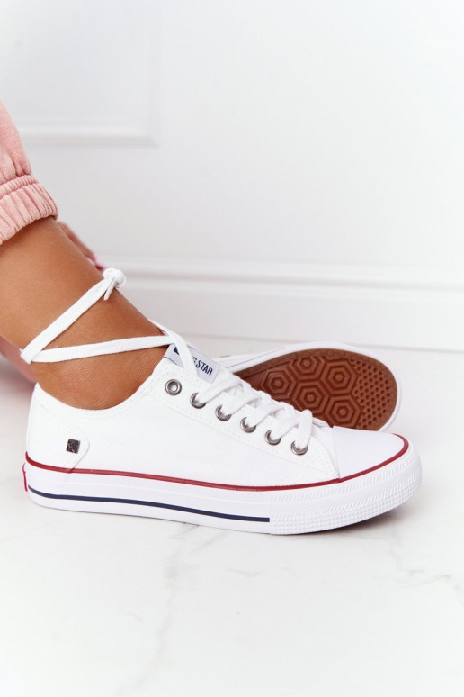 Klassisches Modell flache Schuhe Big Star DD274336 weiße Farbe Klassisches Modell flache Schuhe Big Star DD274336 weiße Farbe