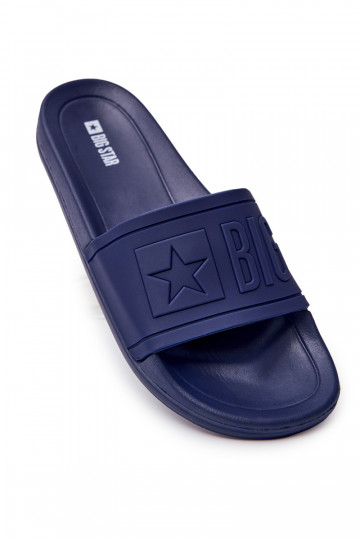 Slippers voor heren Big Star Rubber donkerblauwe kleur DD174688