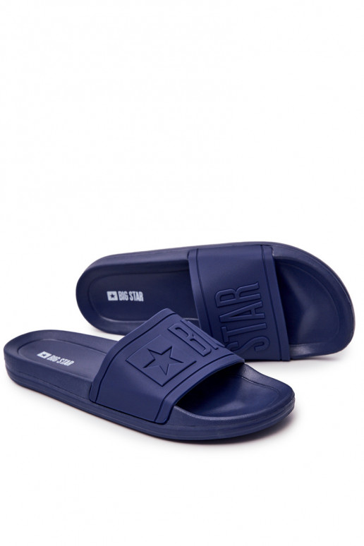 Chaussons pour hommes Big Star Rubber couleur bleu foncé DD174688